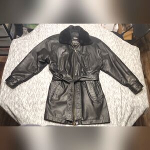 Women's Wilsons Leather Thinsulated Coat W/ Removable Fur Collar, Size Small